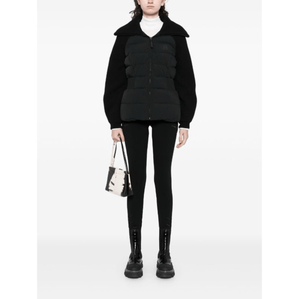 Mackage Womens Foxy Jacket Size L Mid Lenght Black Puffer Wool Minimalist
